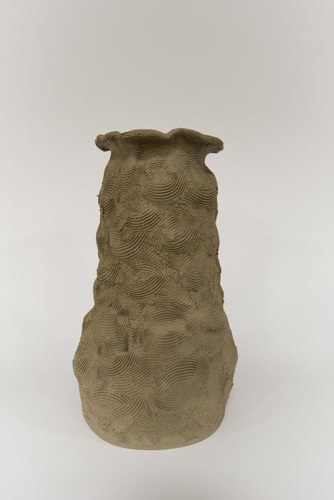 ceramic  Handbuilt Vessel beige vase
